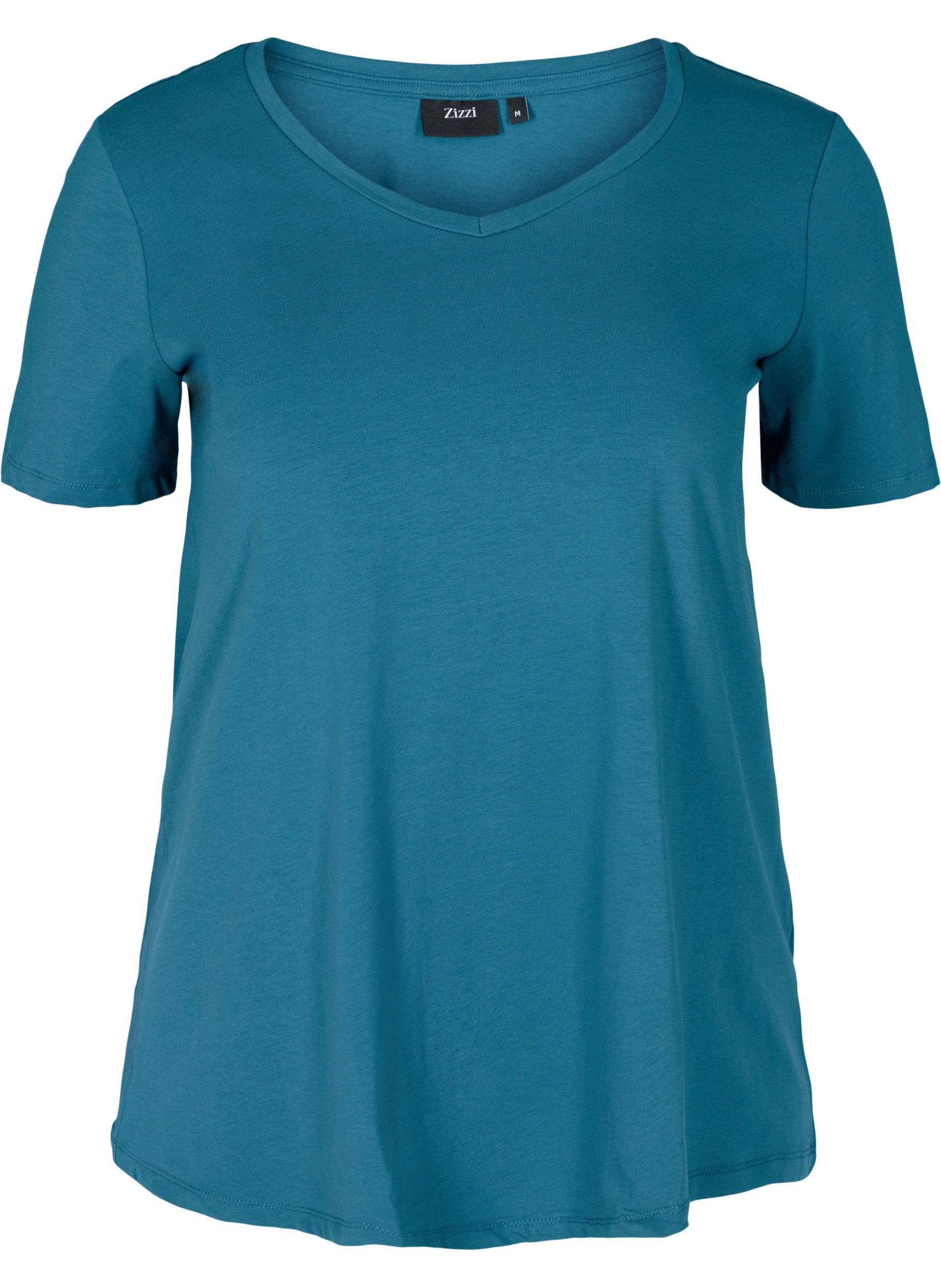 Basis t-shirt med v-hals, Blue Coral, Packshot image number 0