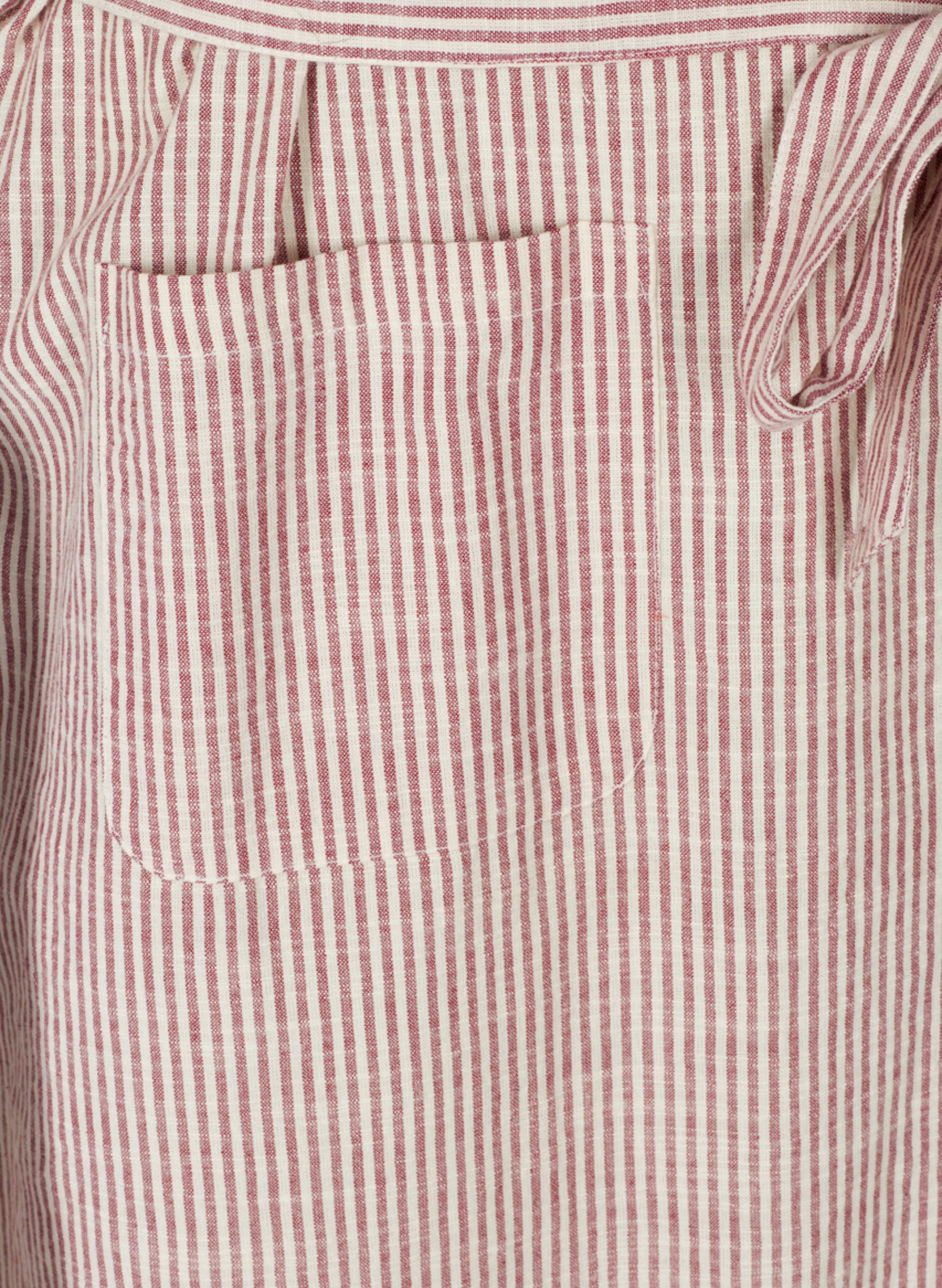 Stribet skjortekjole i bomuld med lommer, Dry Rose Stripe, Packshot image number 3