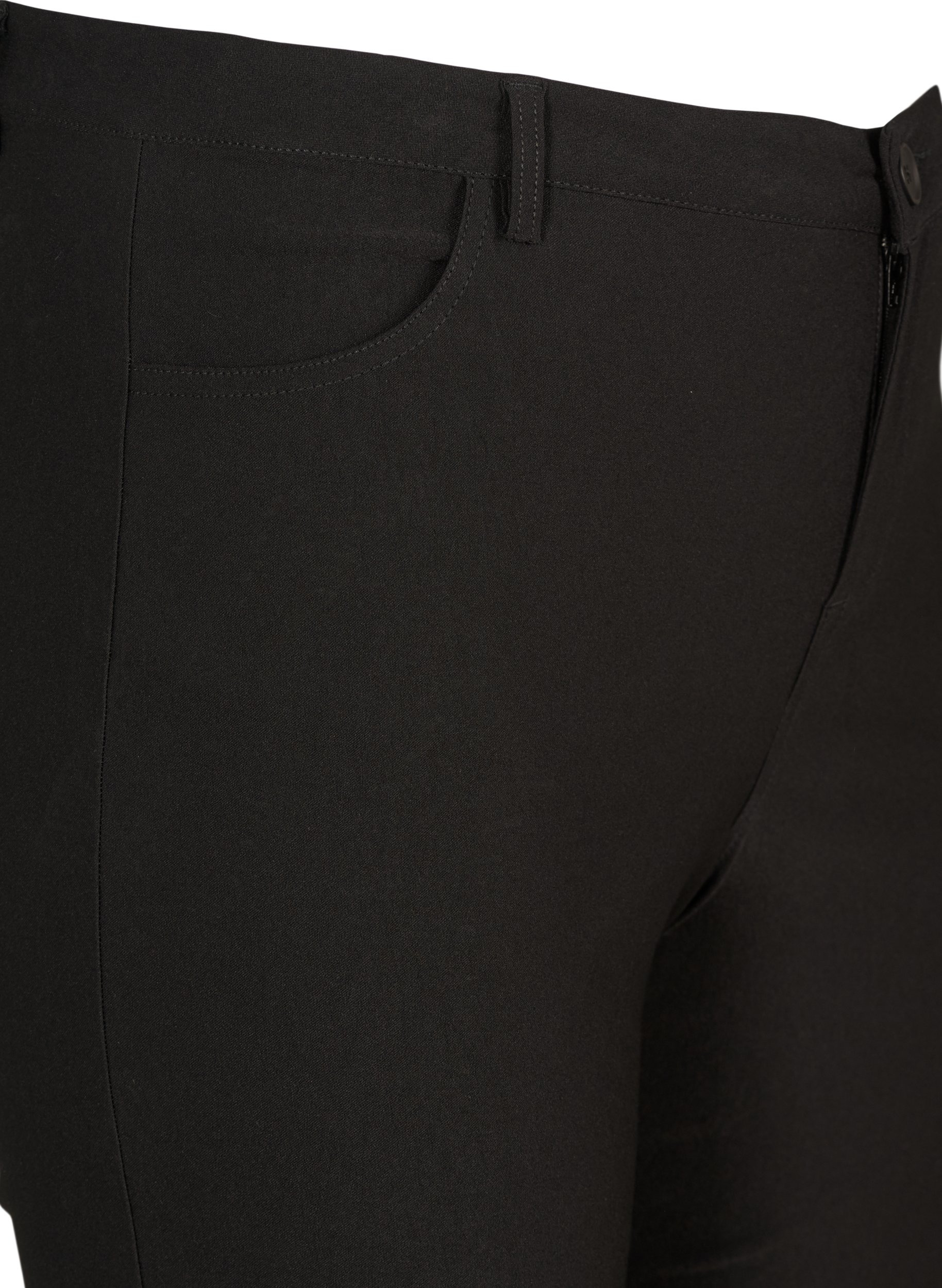 Regular fit bukser med høj talje, Black, Packshot image number 2