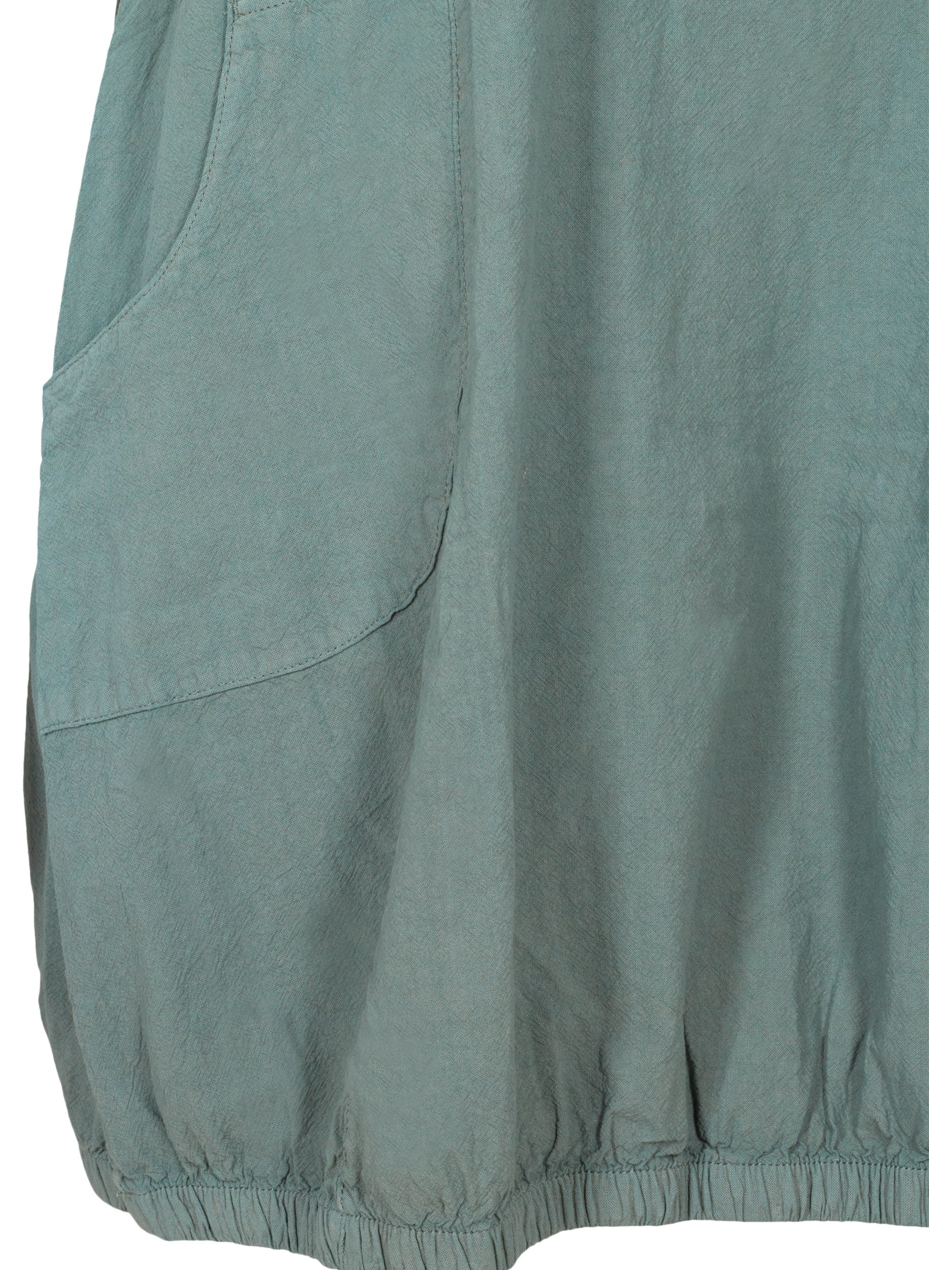 Ærmeløs kjole i bomuld, Balsam Green, Packshot image number 3