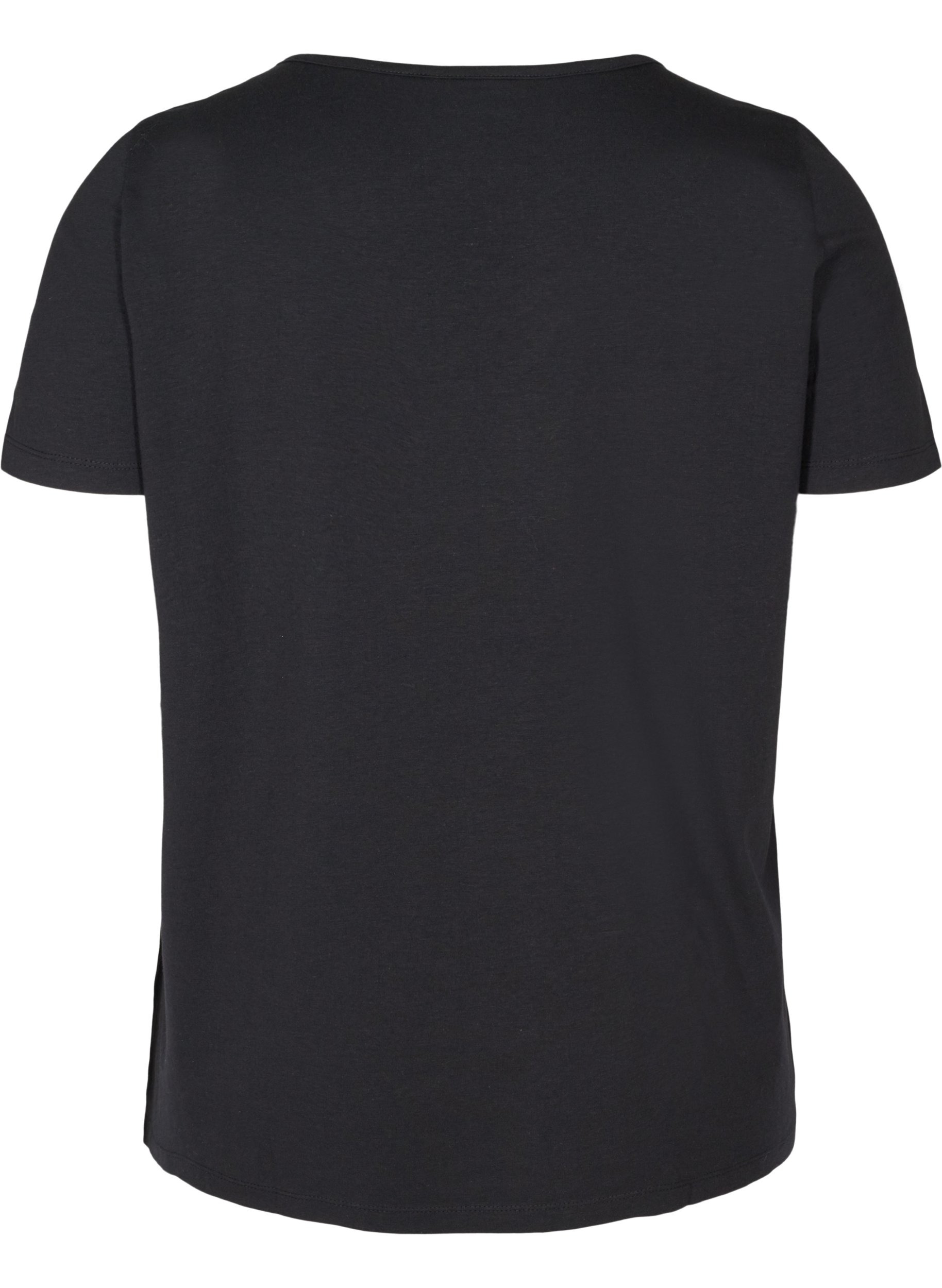 Kortærmet t-shirt med v-udskæring, Black, Packshot image number 1