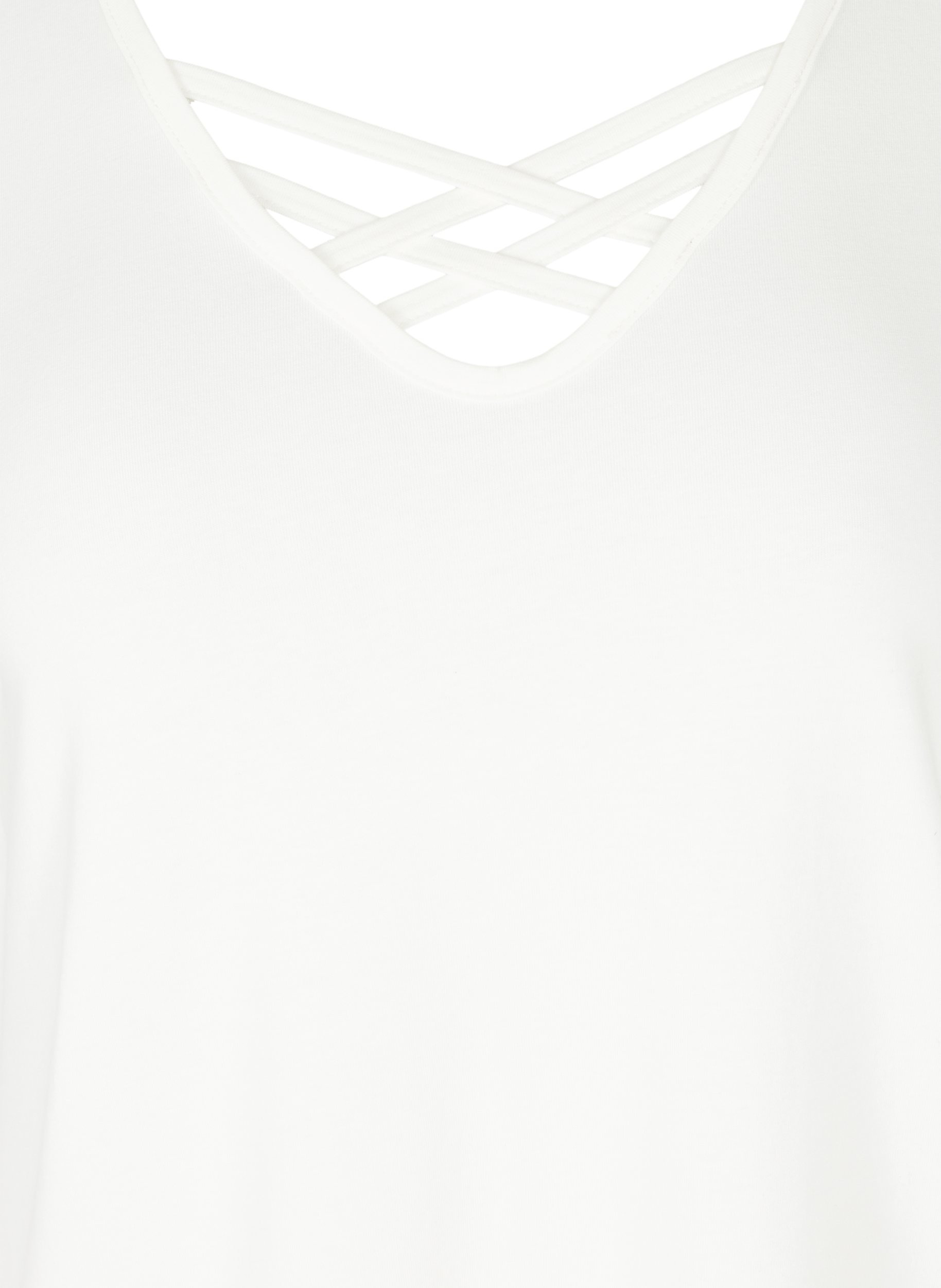 Kortærmet t-shirt med v-udskæring, Warm Off-white, Packshot image number 2