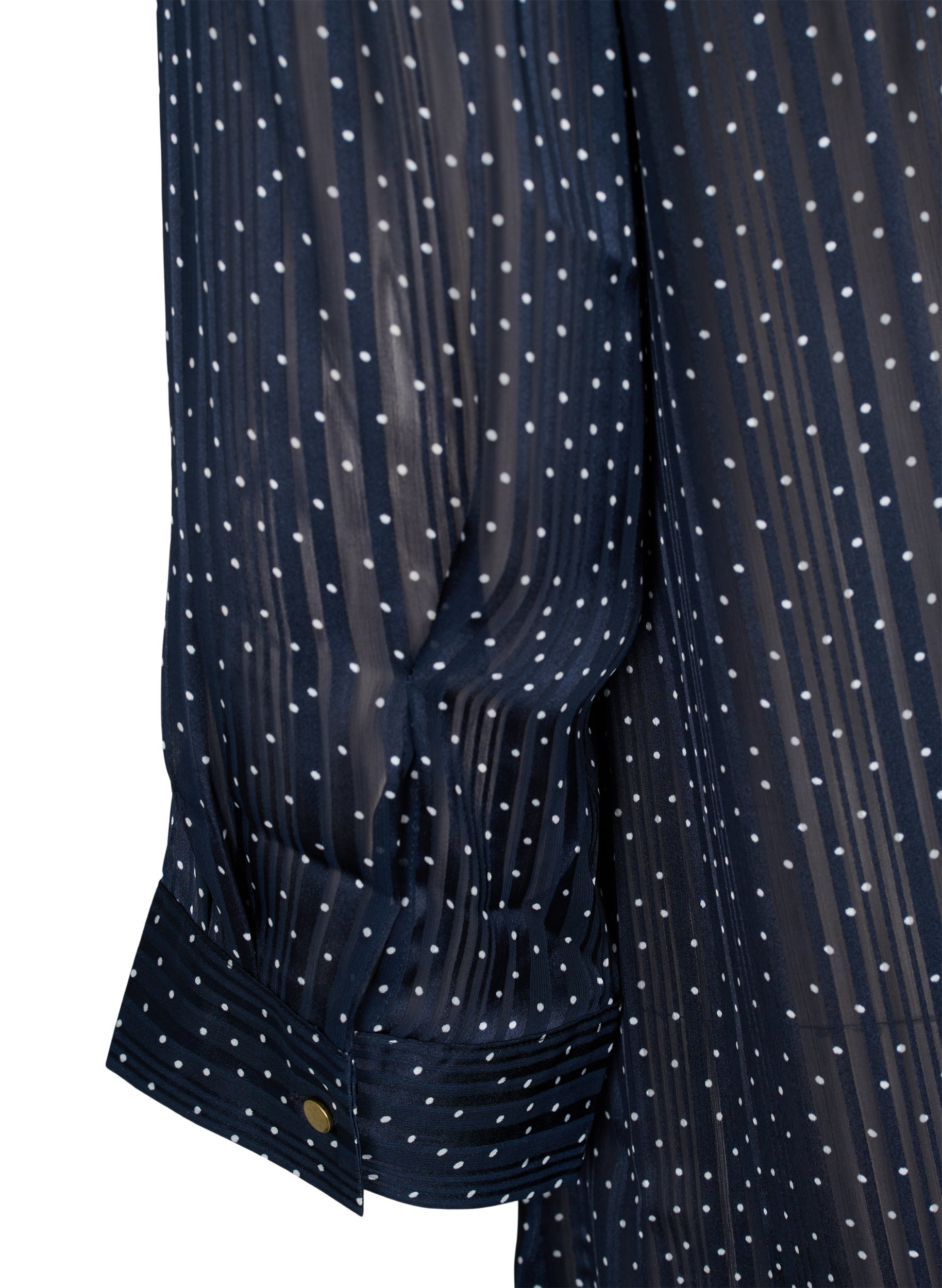 Printet skjorte med 3/4 ærmer, Navy Blazer Dot, Packshot image number 3