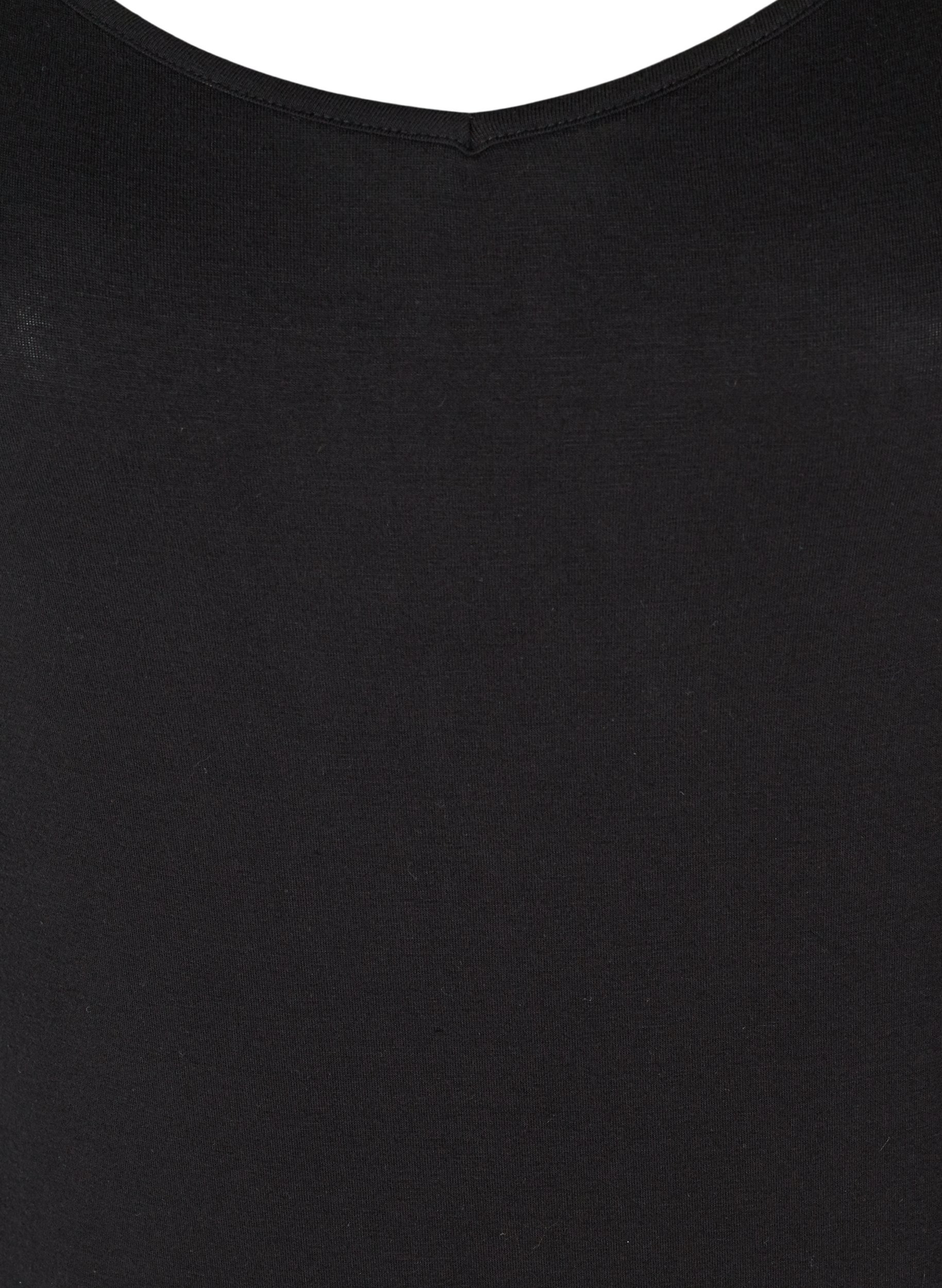 Ensfarvet underkjole i viskose, Black, Packshot image number 2