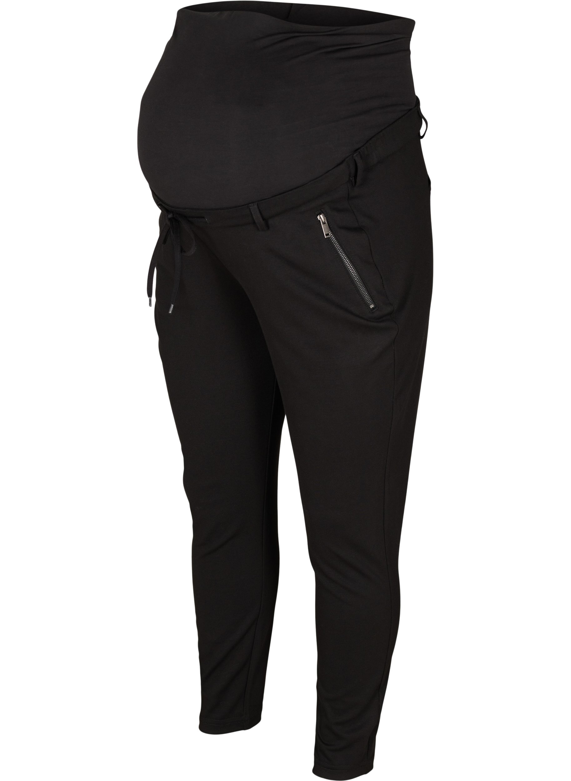 Graviditets Maddison bukser med lynlås, Black, Packshot image number 0