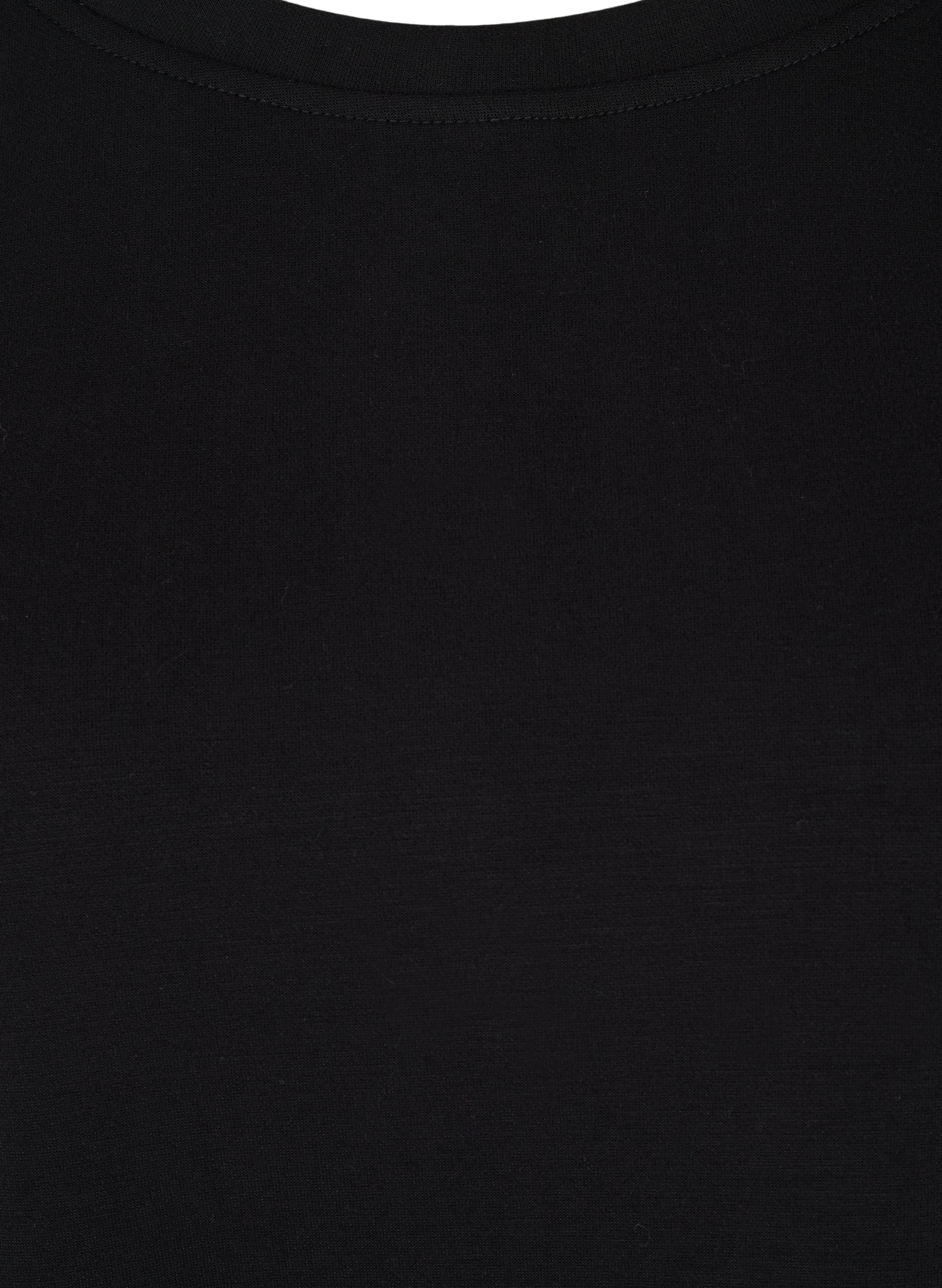 Sweatshirt med rund hals og lange ærmer, Black, Packshot image number 2