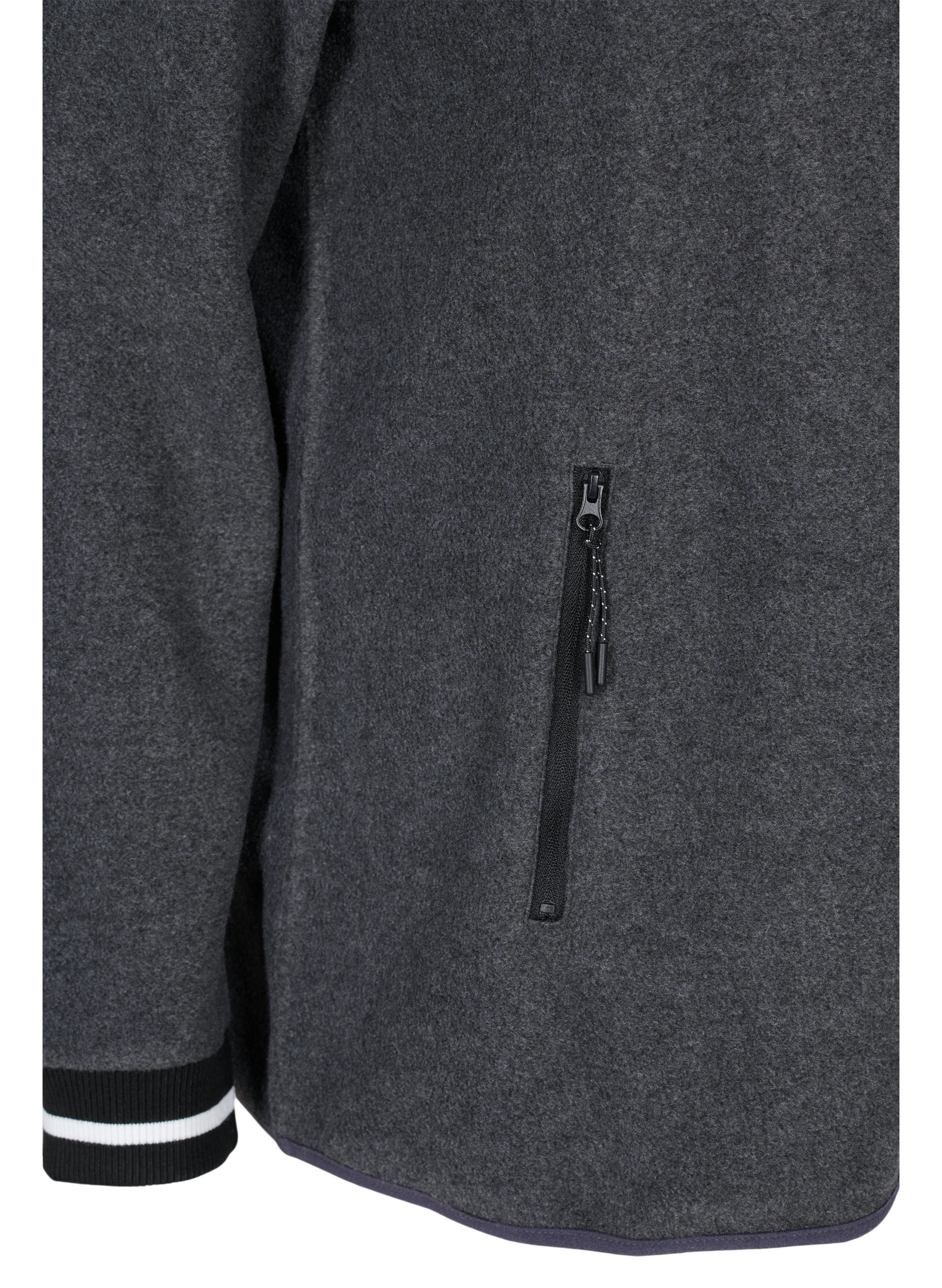 Sportsjakke med høj halskrave og lommer, Dark Grey Melange, Packshot image number 3