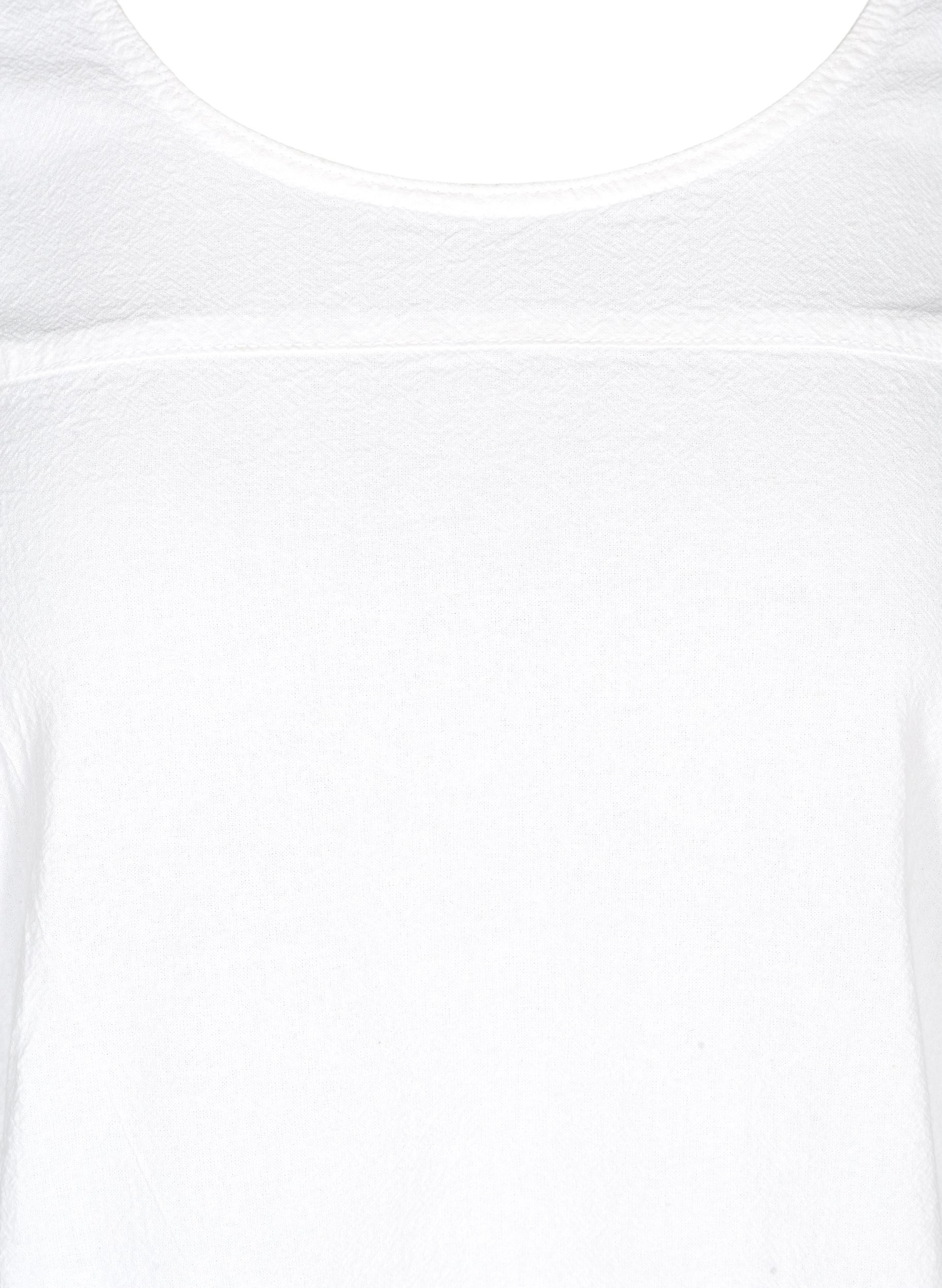 Kortærmet kjole i bomuld, White, Packshot image number 2