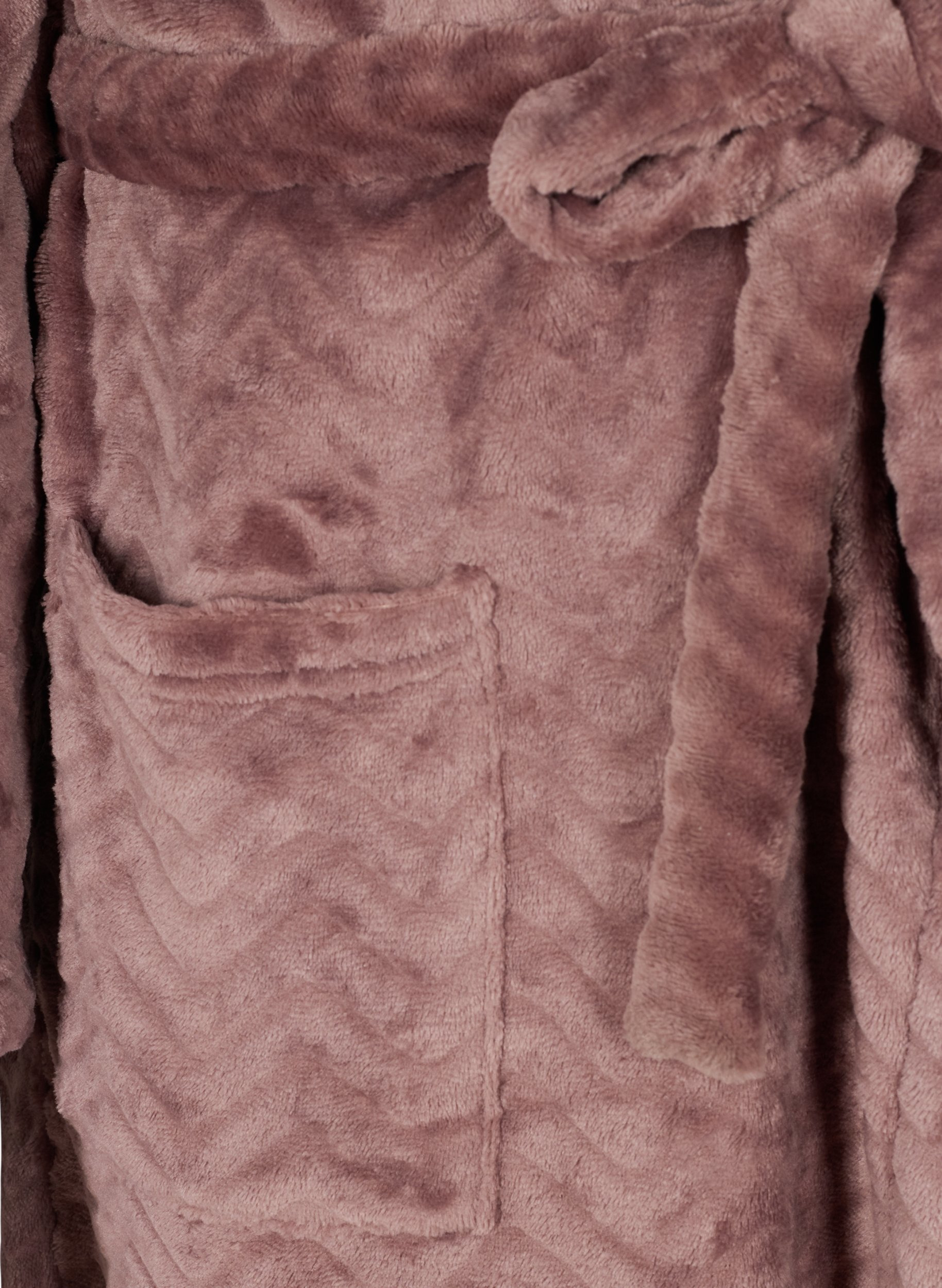 Kort mønstret morgenkåbe med lommer, Rose Taupe, Packshot image number 3