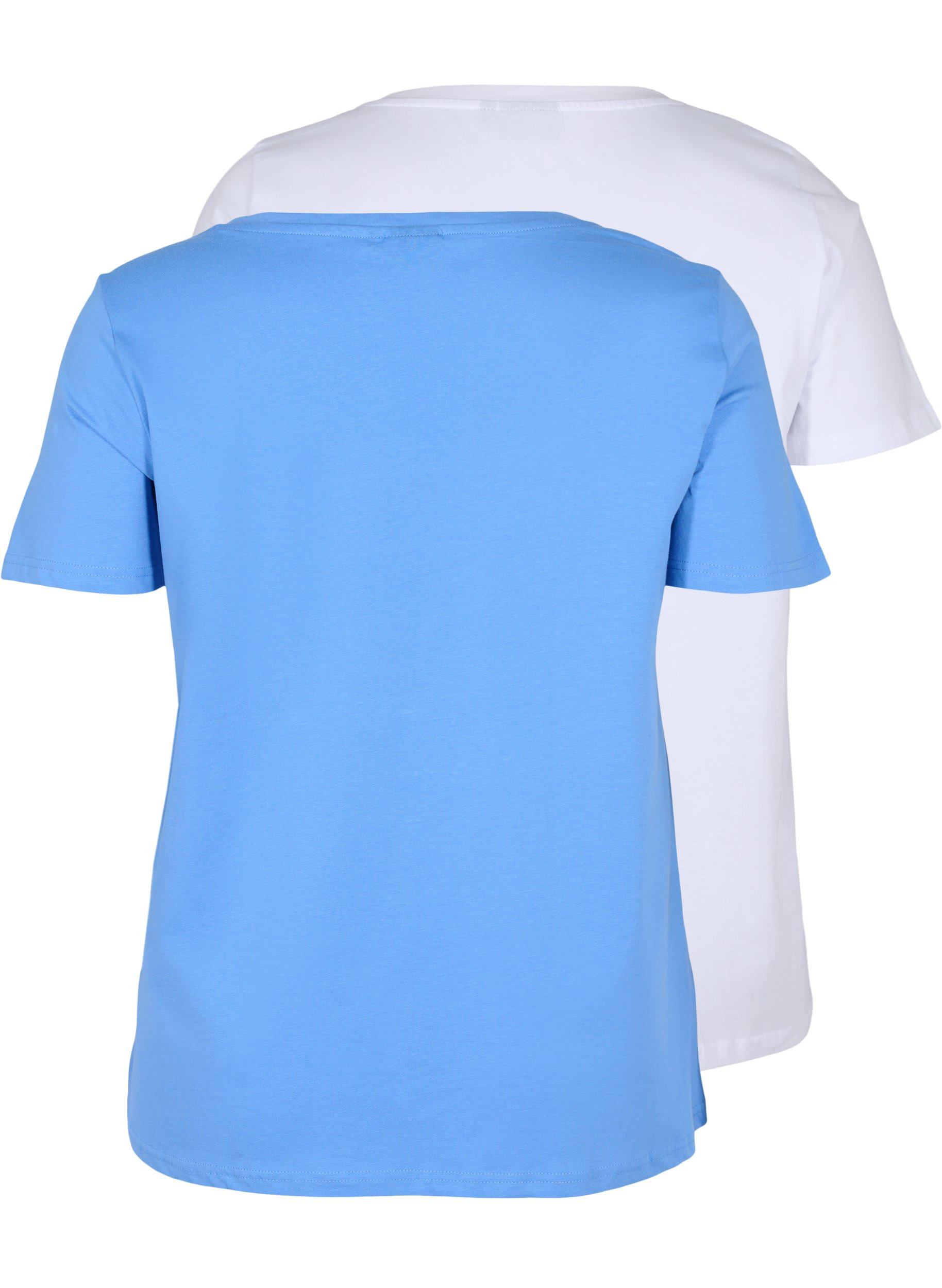2-pak basis t-shirt i bomuld, Ultramarine/White, Packshot image number 1