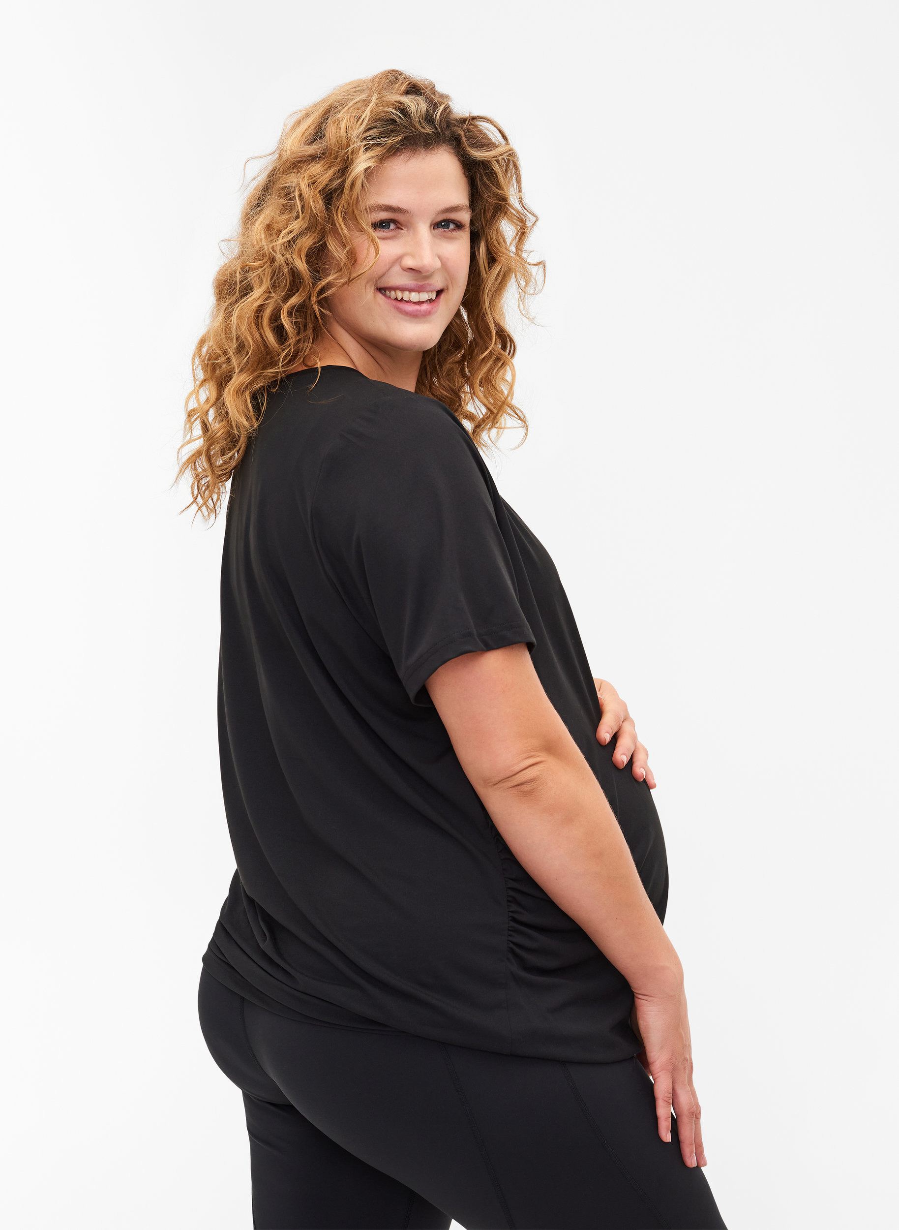 Graviditets trænings t-shirt, Black, Model image number 1