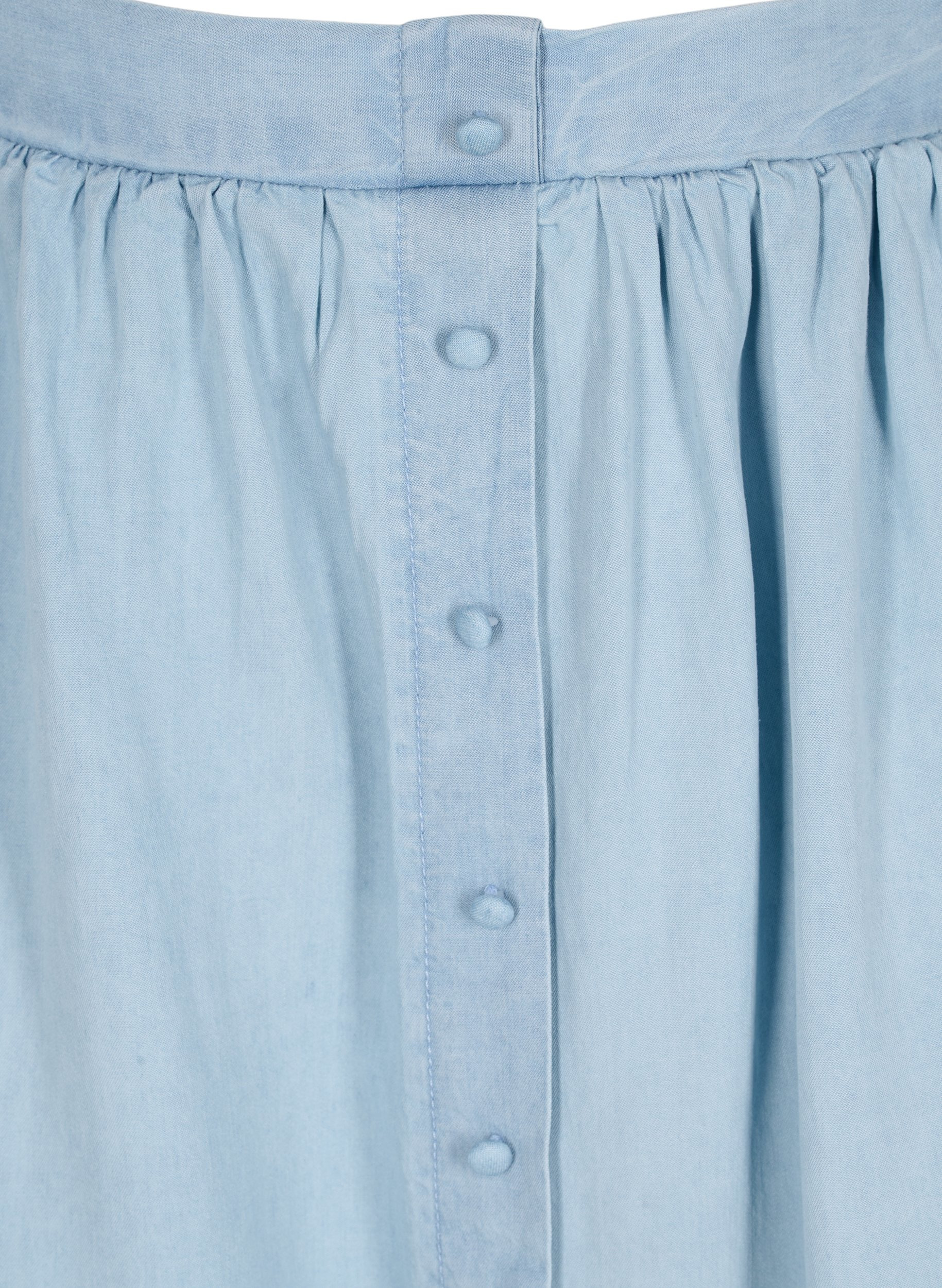 Løs nederdel med knapper, Light blue denim, Packshot image number 2