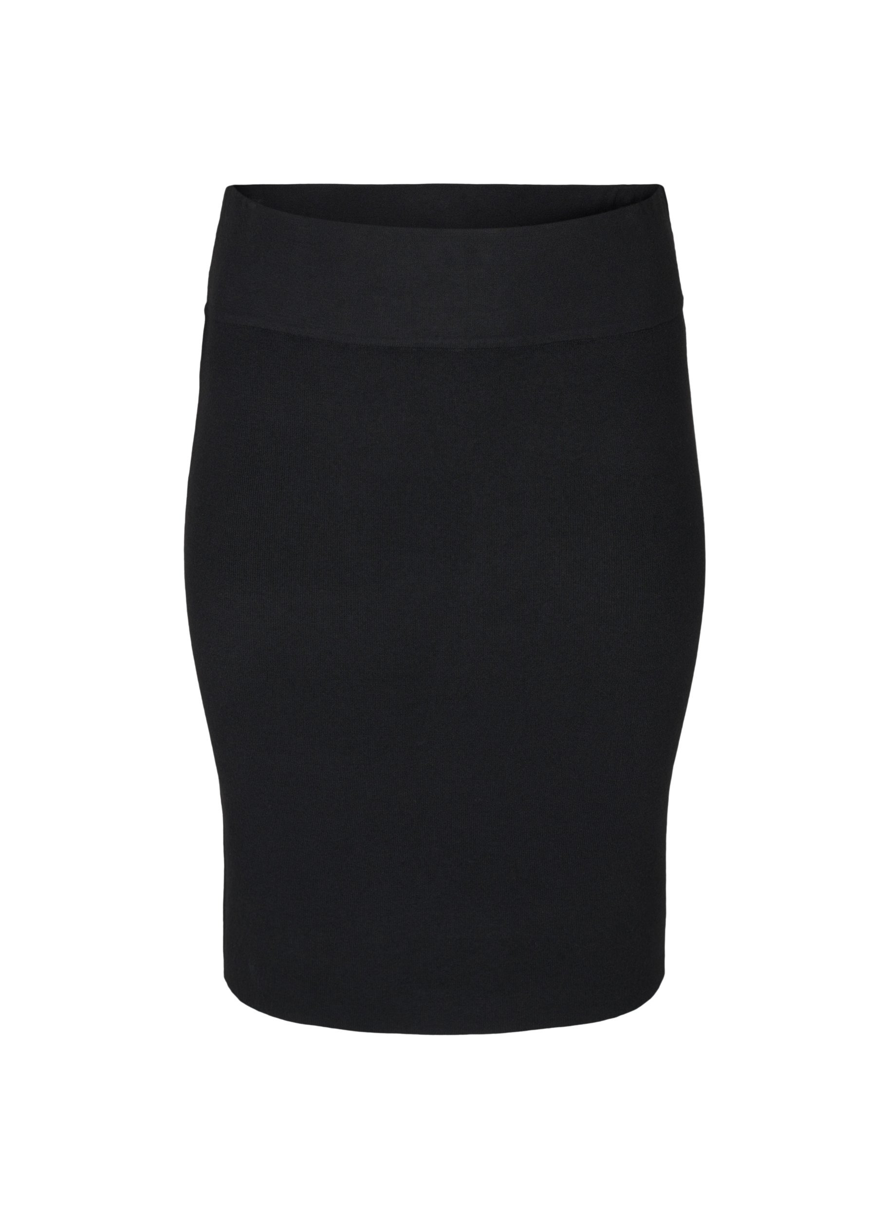 Tætsiddende nederdel i strik , Black, Packshot image number 0