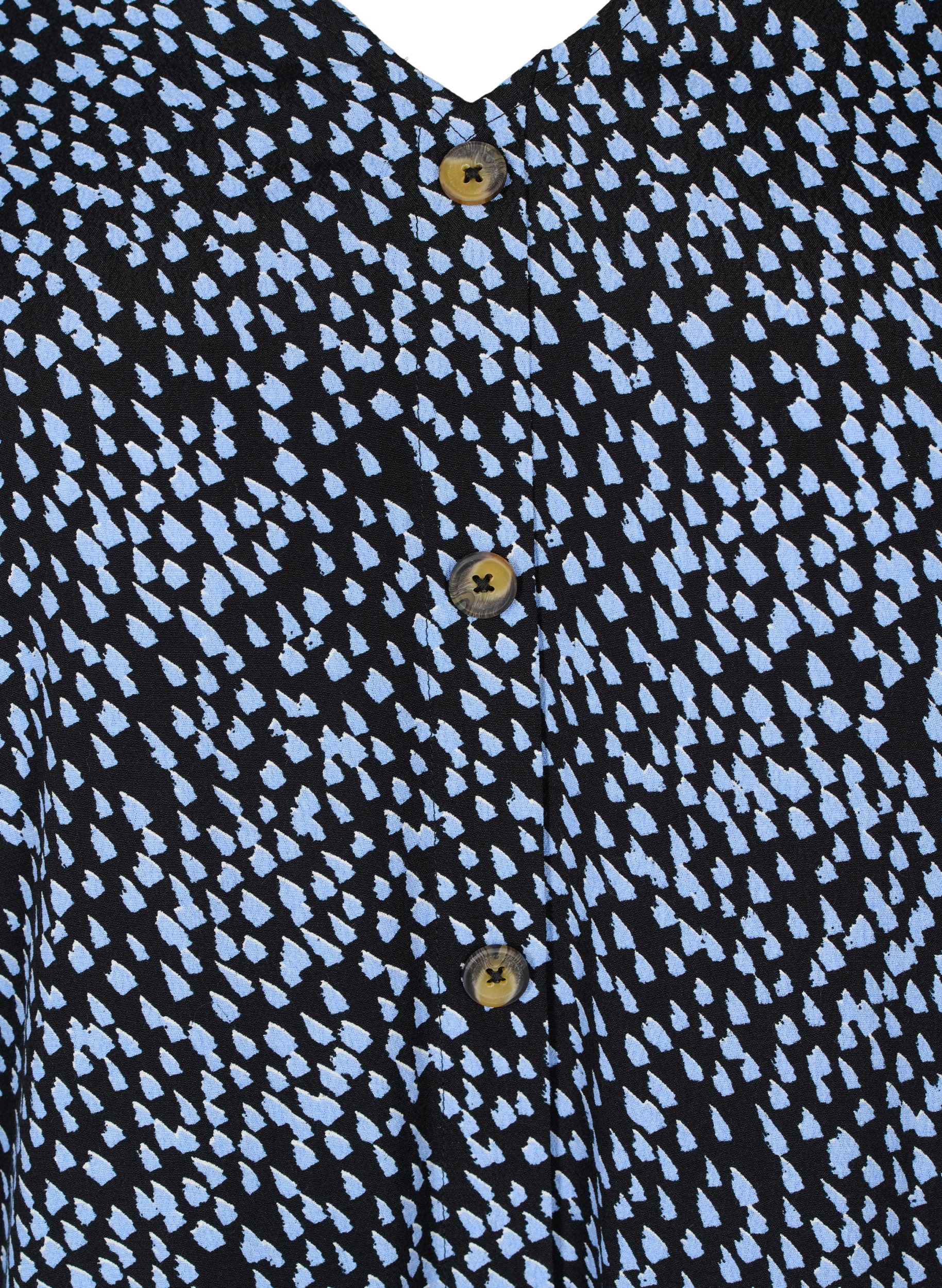 Printet viskose bluse med knapper, Blue Dot, Packshot image number 2