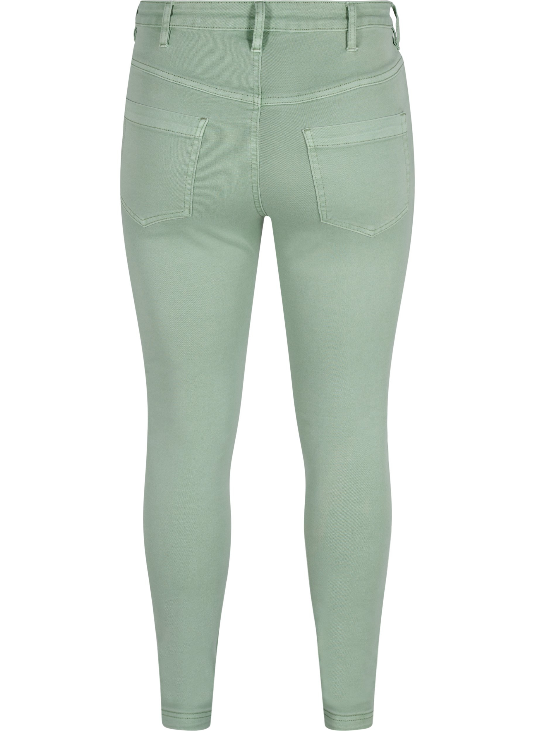 Super slim Amy jeans med høj talje, Frosty Green, Packshot image number 1