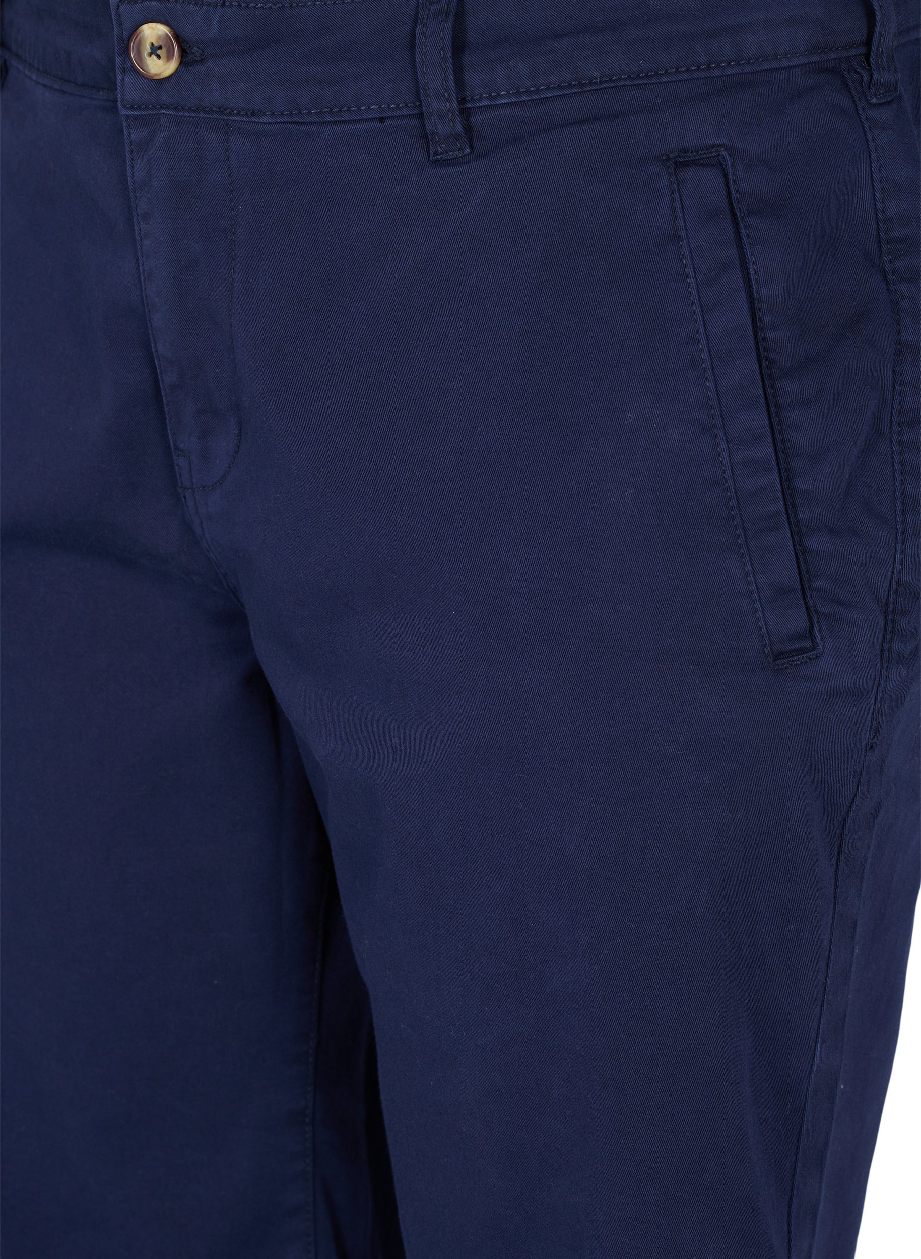 Bomulds shorts med knaplukning, Navy, Packshot image number 2