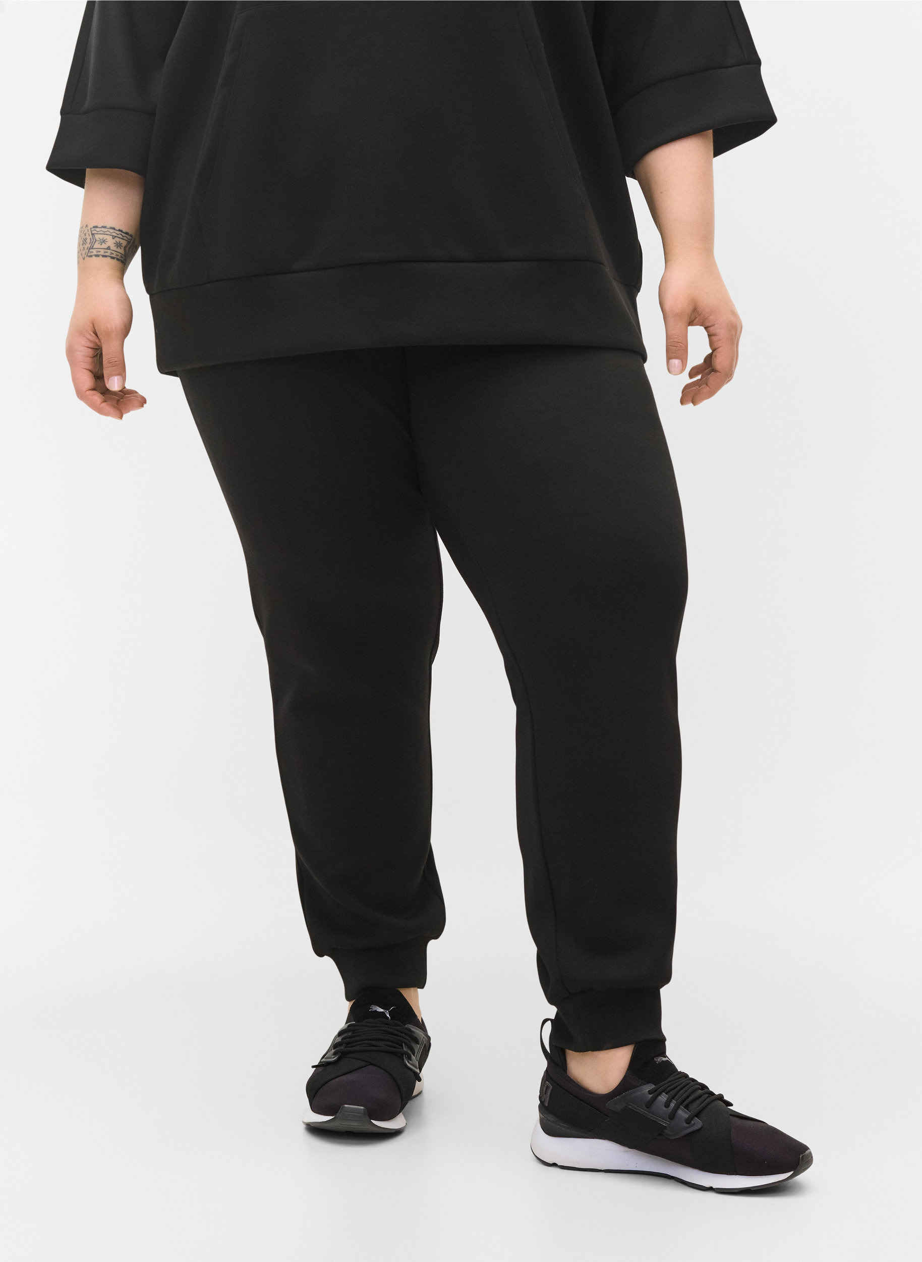 Løse sweatbukser med lommer, Black, Model image number 2