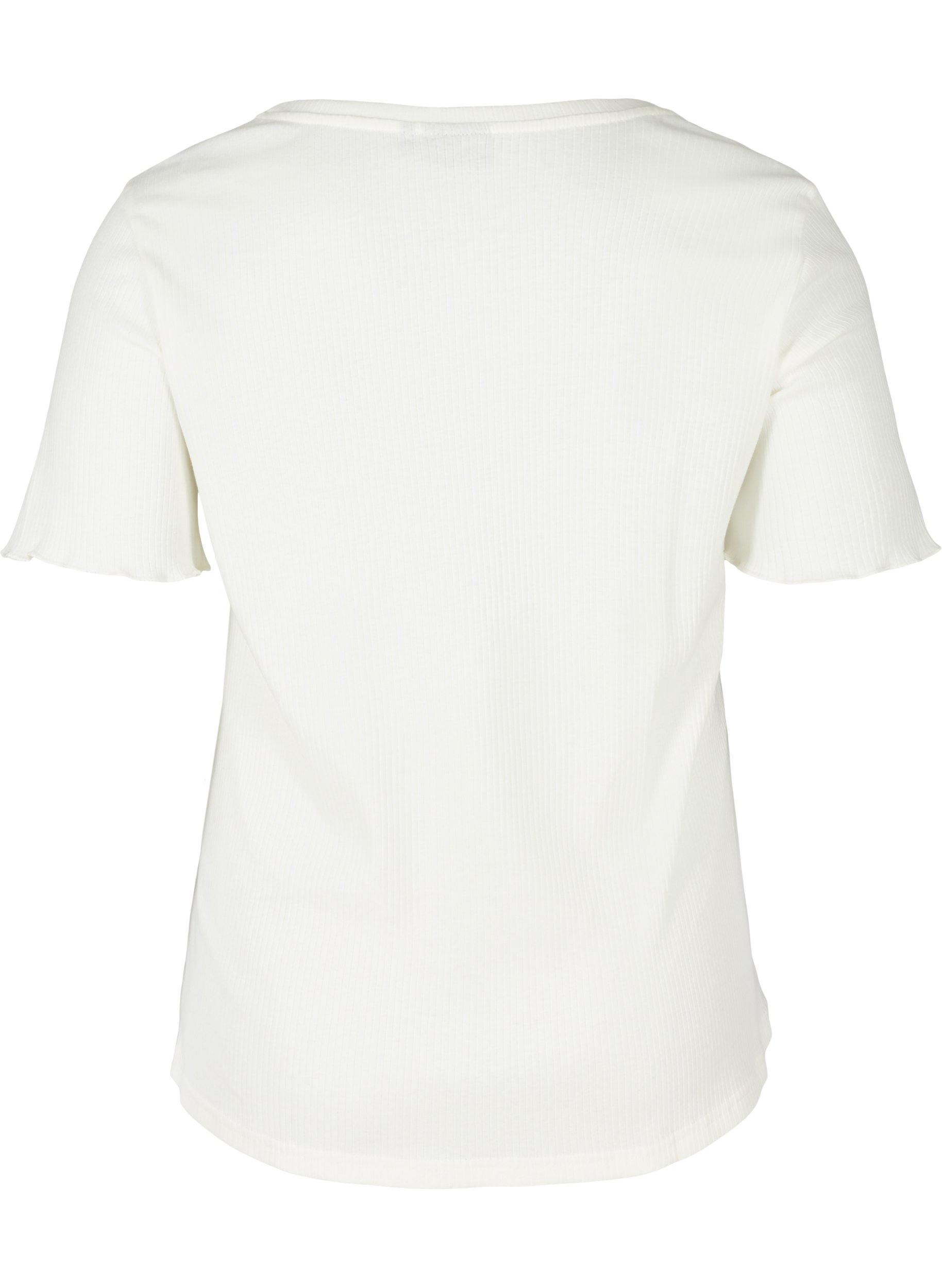 Kortærmet t-shirt i ribkvalitet, Egret, Packshot image number 1