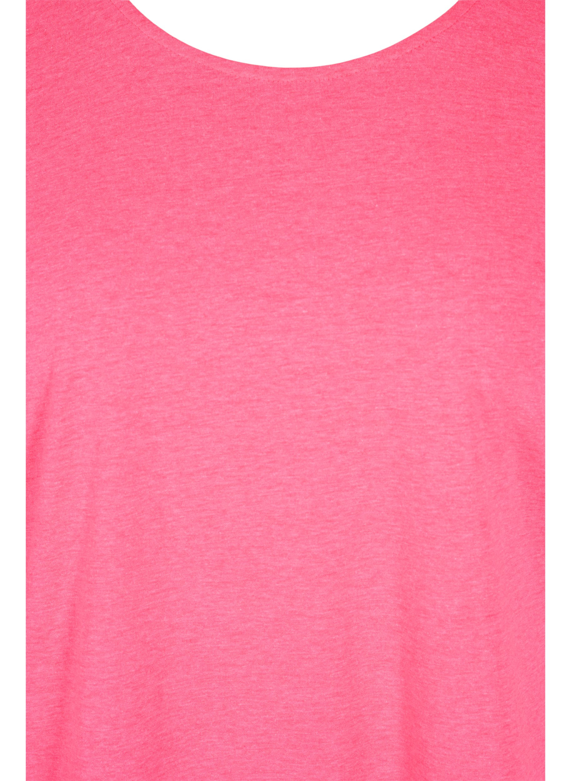 Neonfarvet t-shirt i bomuld, Neon Pink, Packshot image number 2