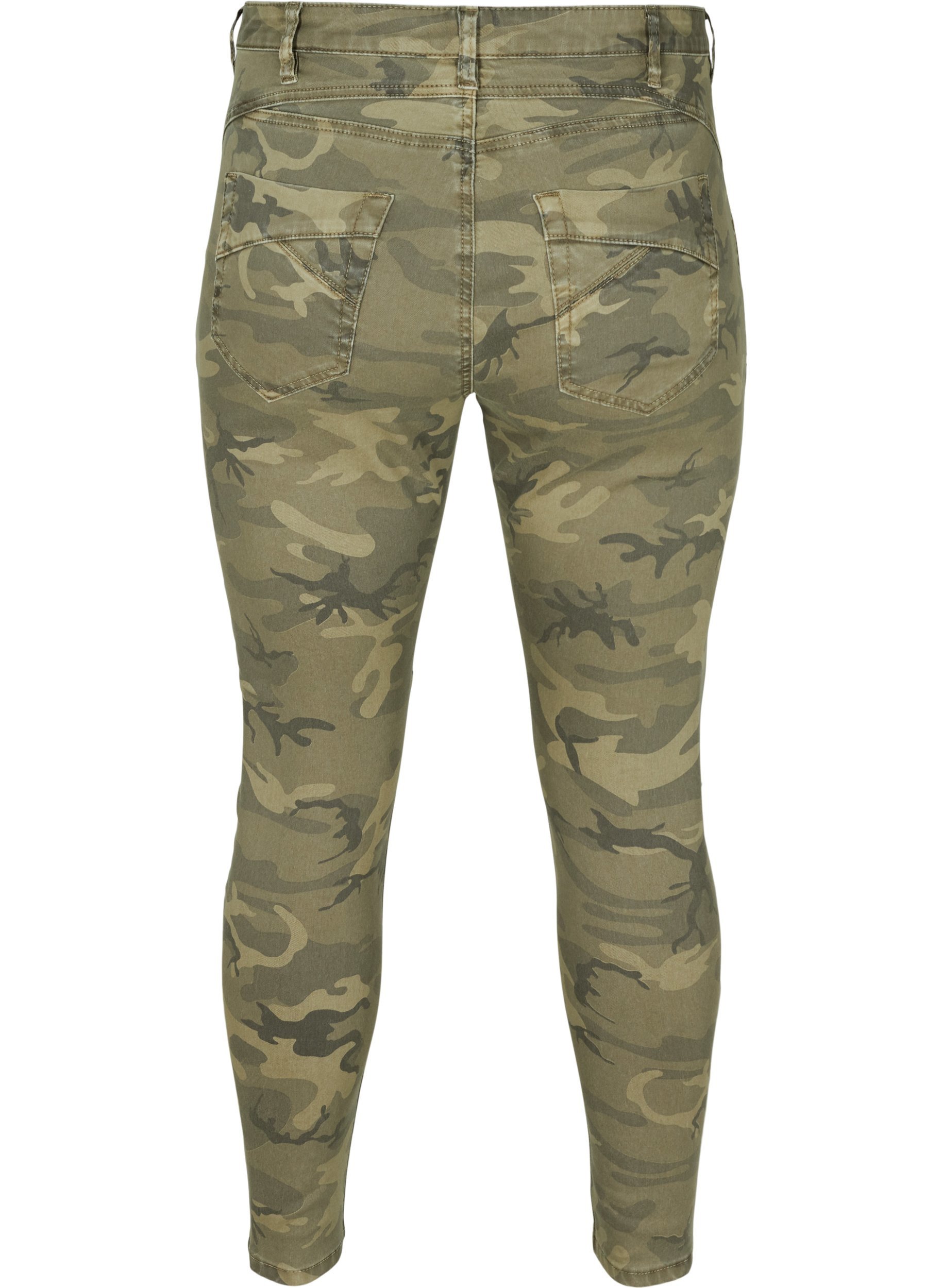 Tætsiddende bukser med camouflageprint, Camouflage, Packshot image number 1