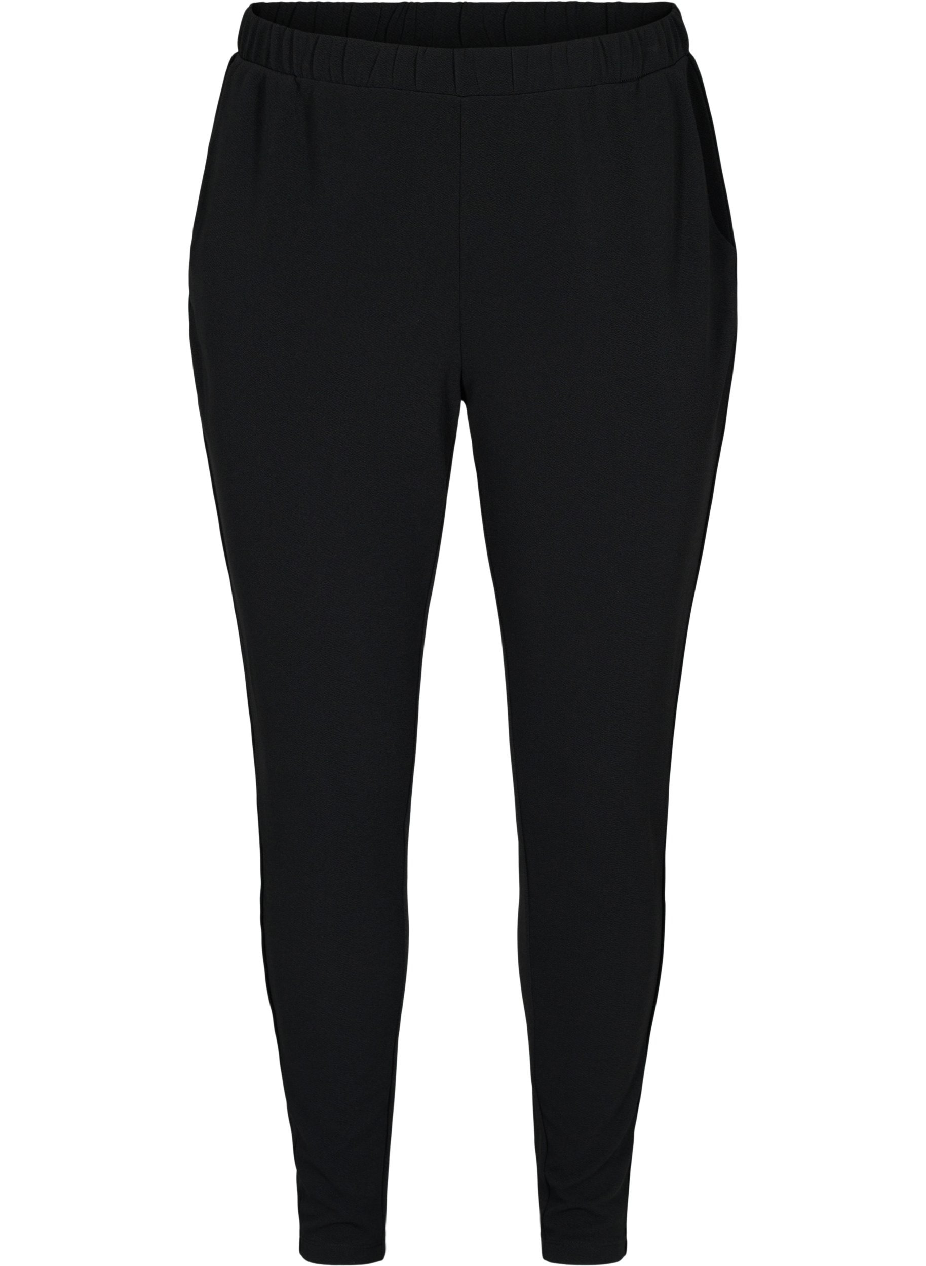 Bukser med lommer og piping, Black, Packshot image number 0