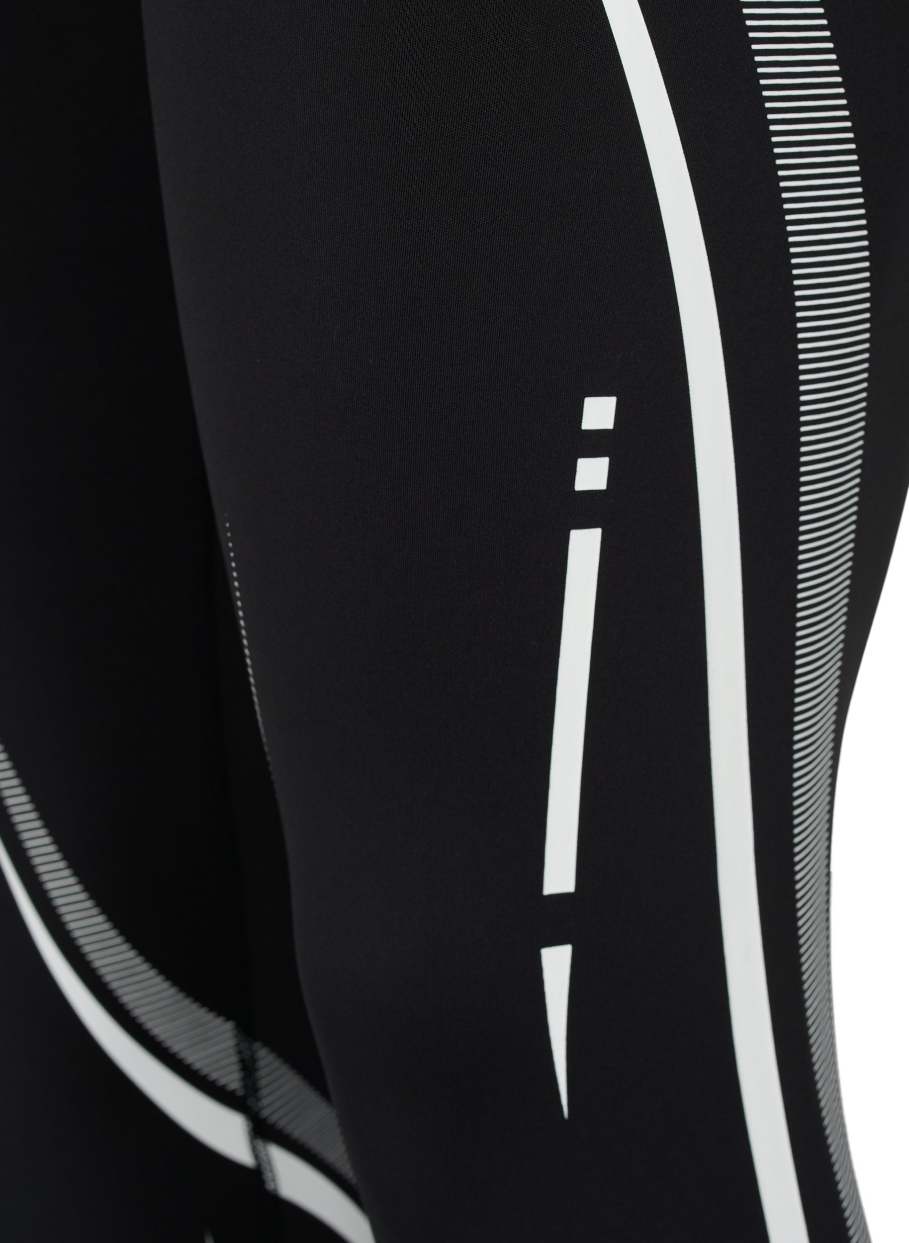 Cropped tights med printdetaljer, Black, Packshot image number 2