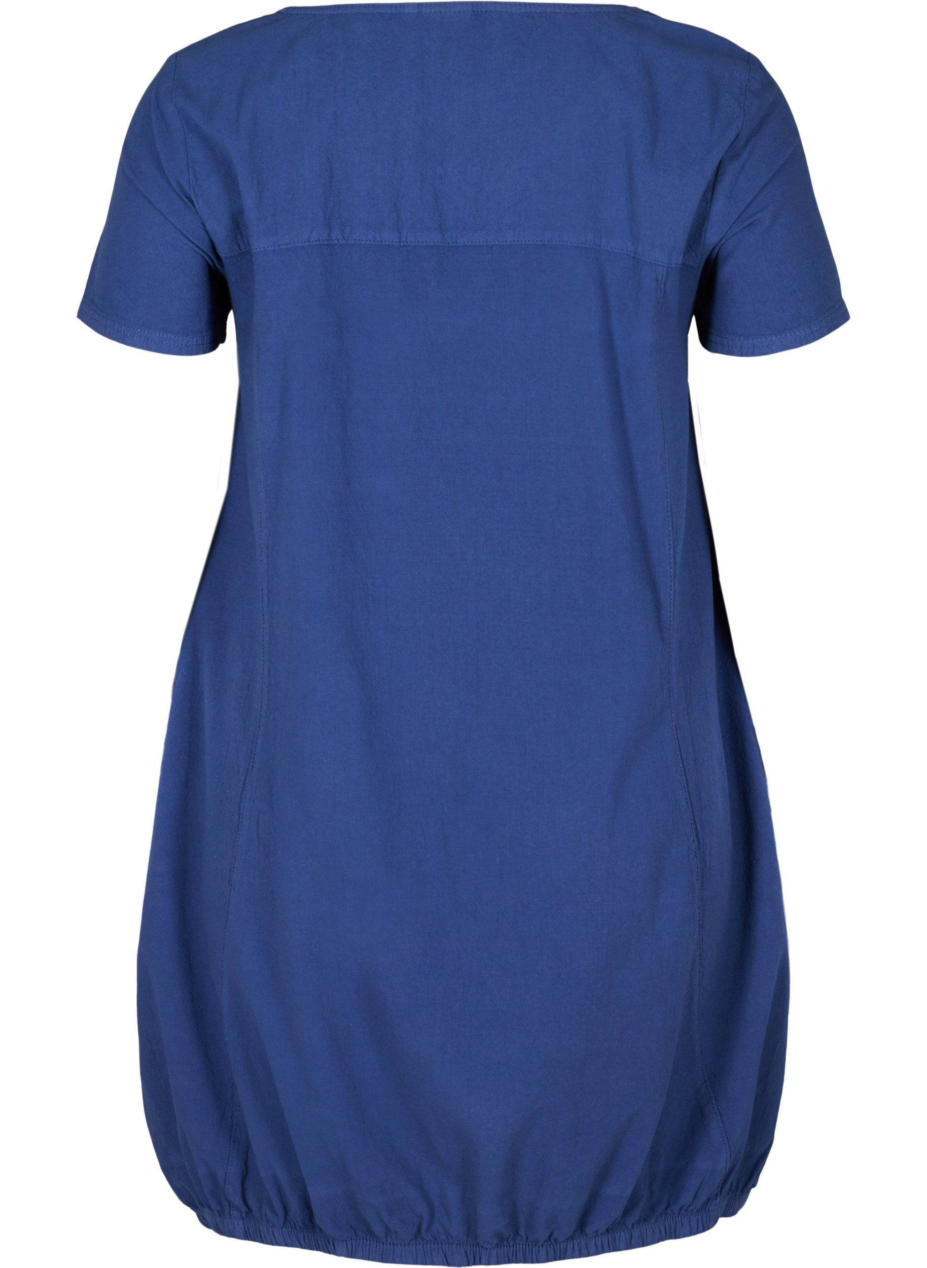 Kortærmet kjole i bomuld, Twilight Blue, Packshot image number 1