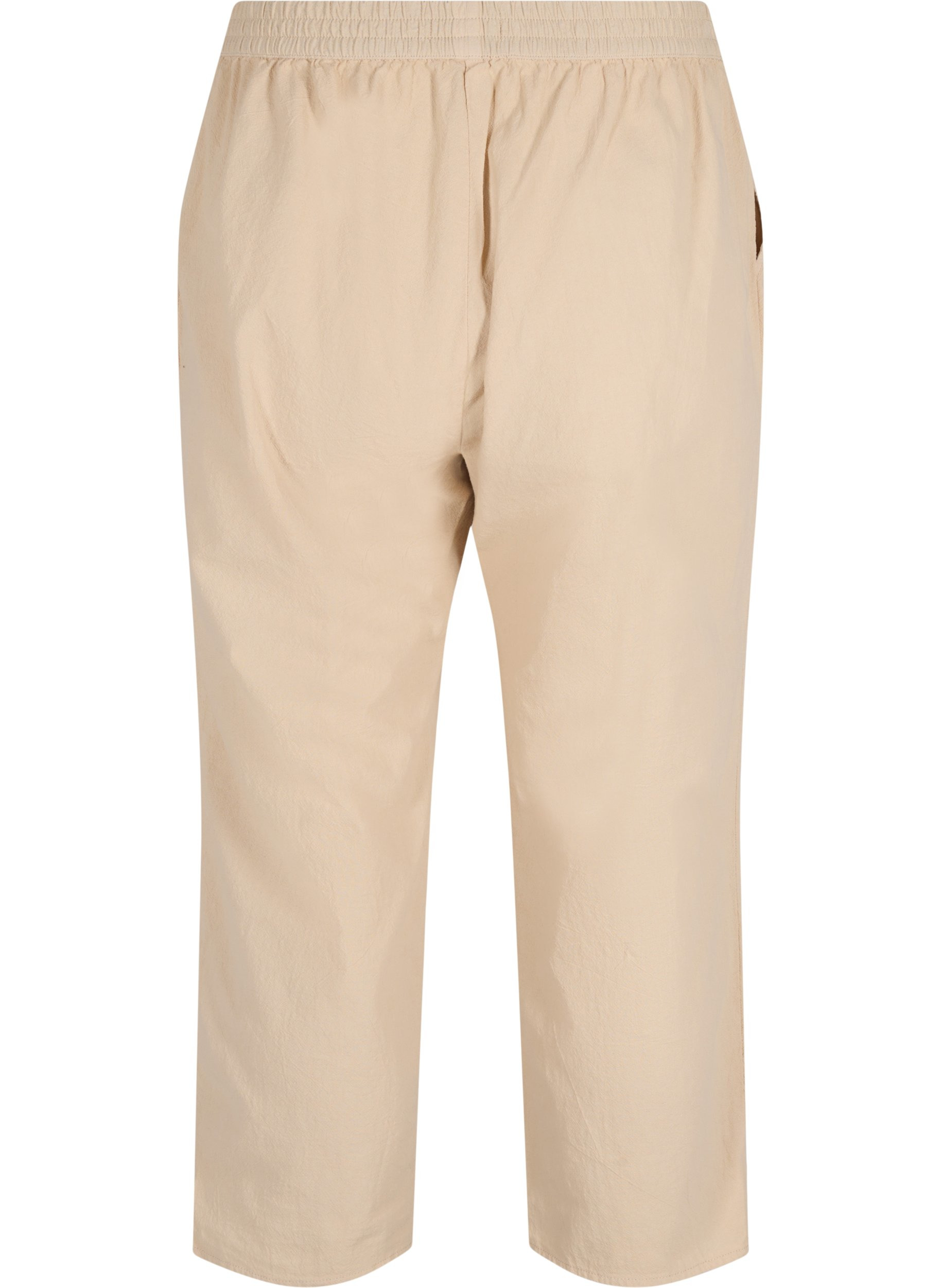 Cropped bukser i bomuld, Oxford Tan, Packshot image number 1