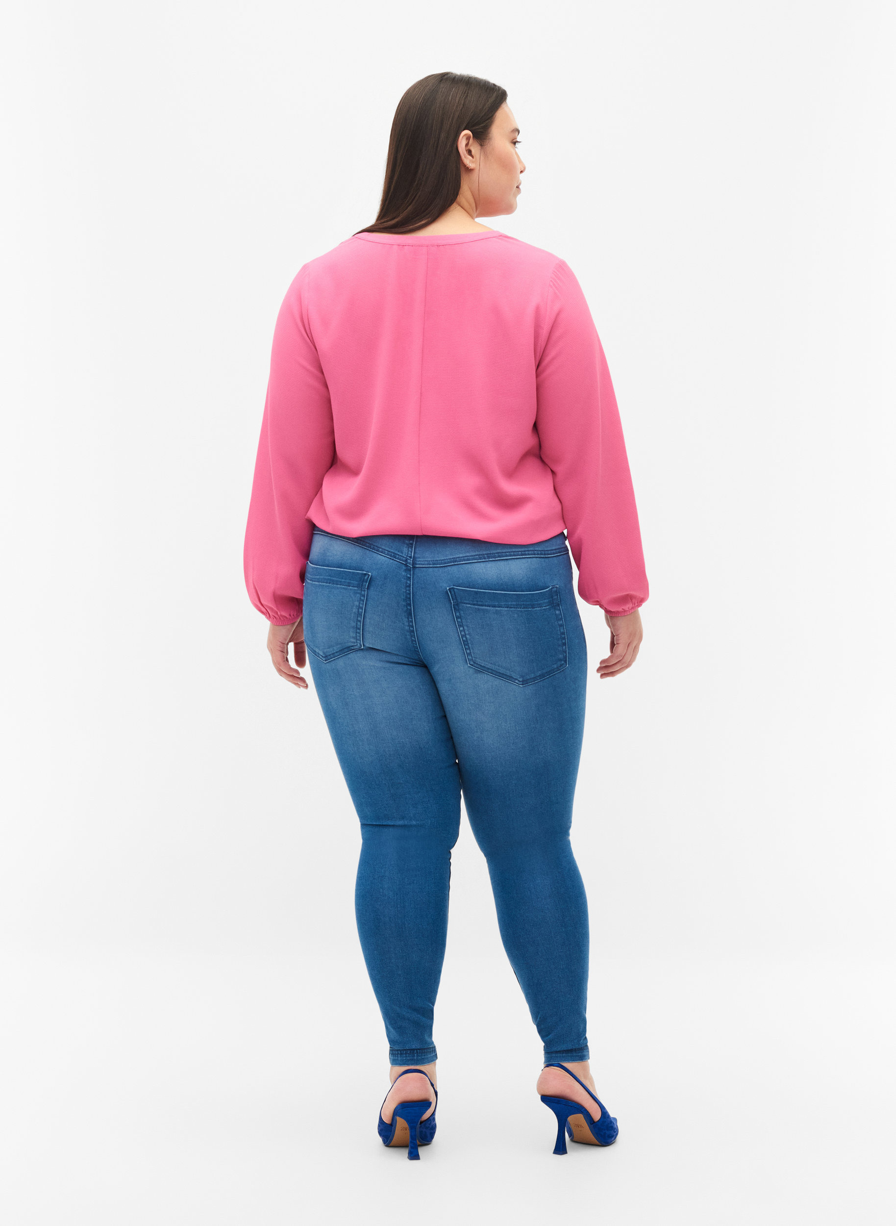 Super slim Amy jeans med høj talje, Lt blue Denim, Model image number 2