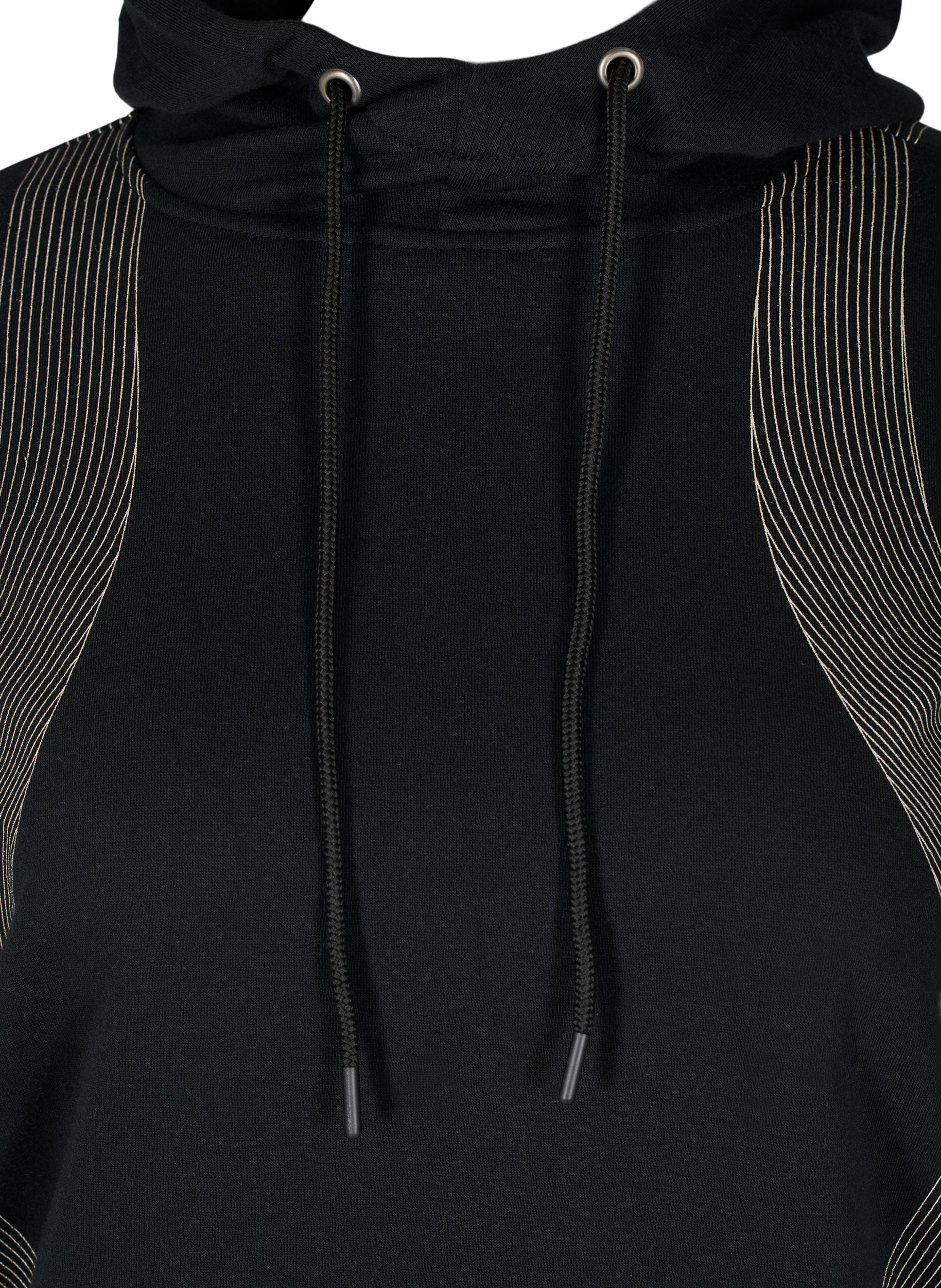 Sweatshirt med hætte og printdetaljer, Black, Packshot image number 2